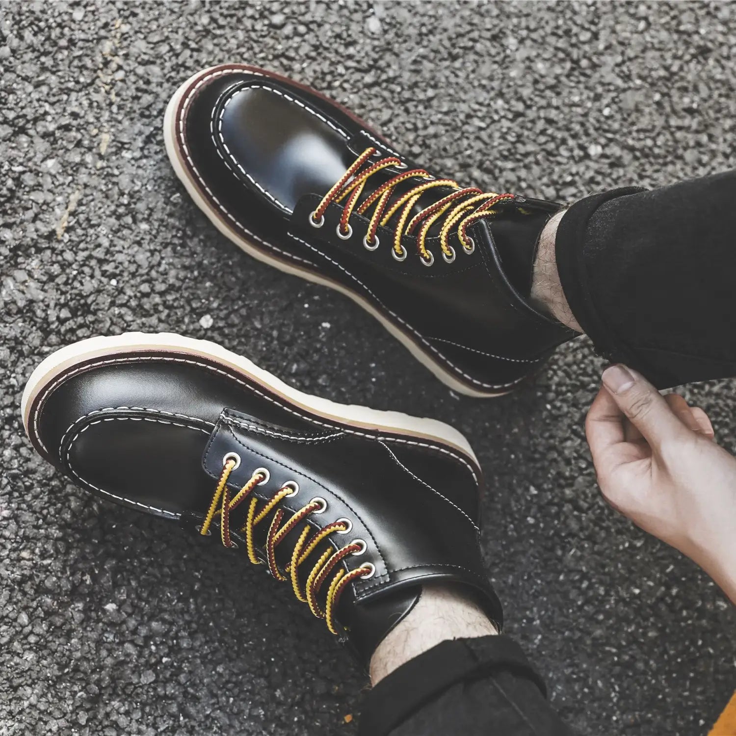 Men’s Retro Slip-On Flat Martin Workwear Boots