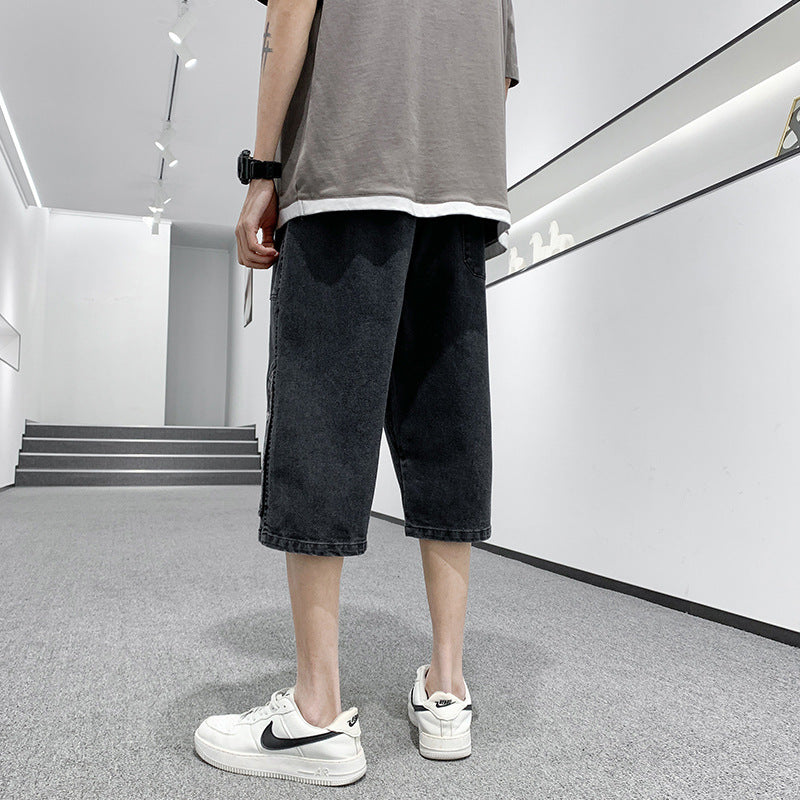 Men's Large Size Loose Fit Five Point Slim Shorts