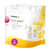Medela Quick Clean MicroSteam Bags Sterilizing Bags for Bottles Breast Pump Parts Eliminates 99.9 of Common Bacteria Germs Disinfects Most Breastpump Accessories Yellow 12 Pack