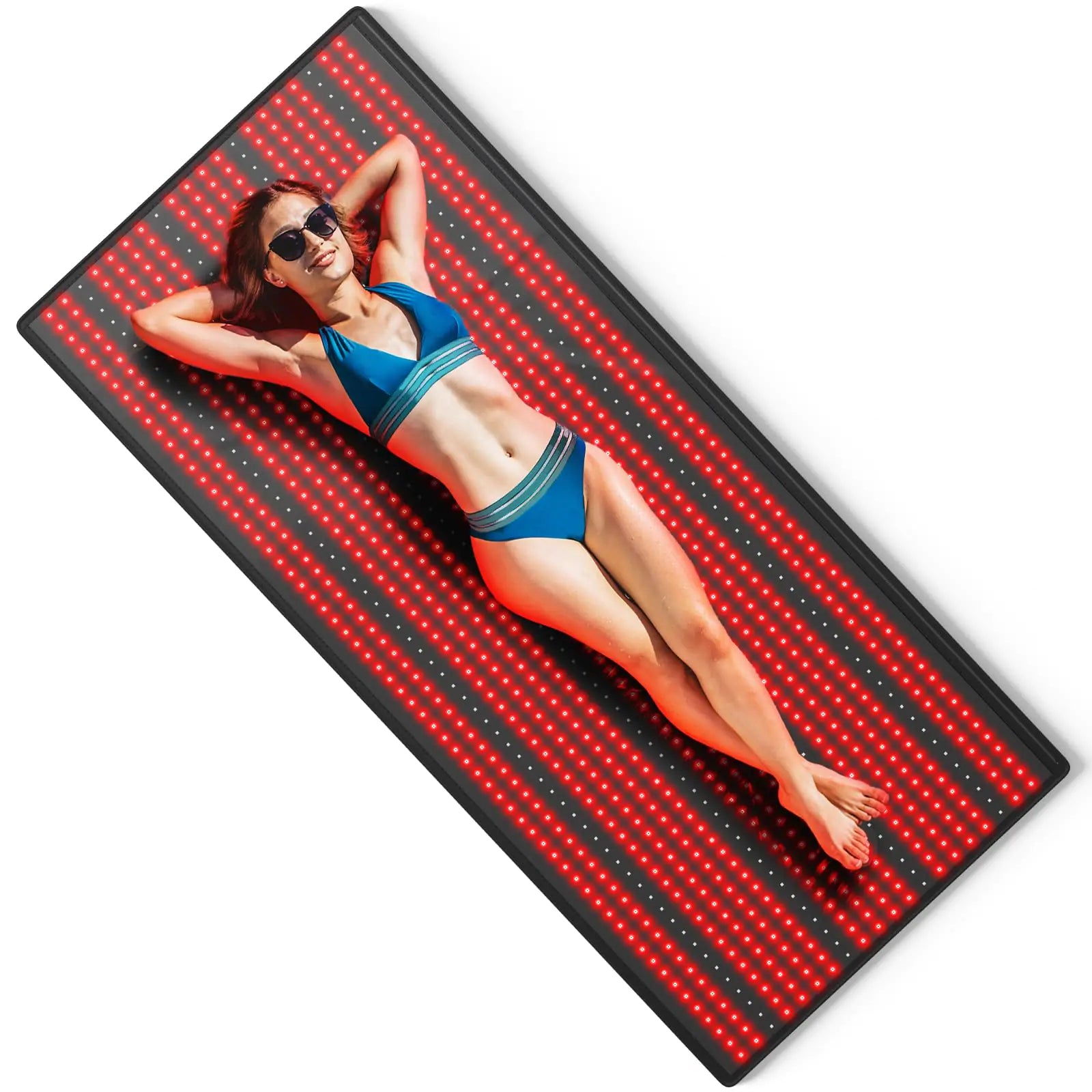 Elfeye Red Light Therapy Mat for Full Body 71 X 31.5 Red Light Therapy Blanket 1280pcs LEDs Large Near Infrared Light Therapy Pad/Bed Device 660NM Red Light & 850nm Infrared Light for Pa-in Relief