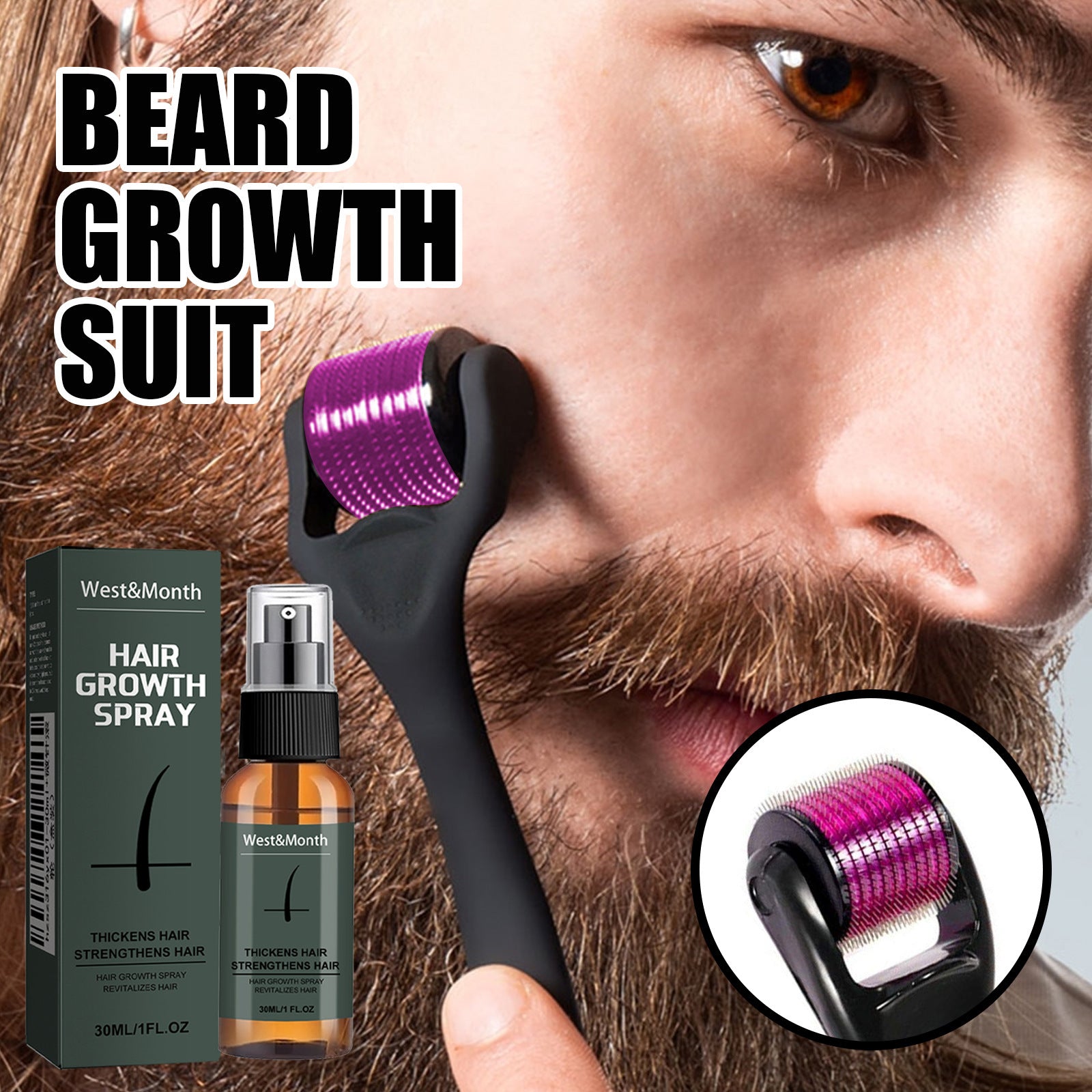 West&Month Beard Care Spray Set for Moisture & Growth