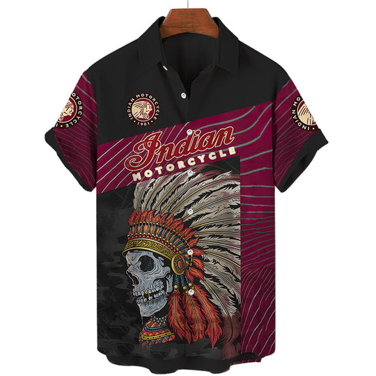 Men's Beach Short Sleeve Hawaiian Shirt - Summer Print