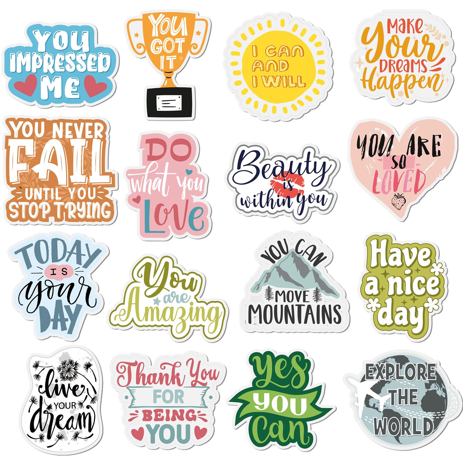 Blosssound 16 Pcs Inspirational Fridge Magnets Positive Saying Magnets Motivational Quotes Magnets Encouraging Refrigerator Magnets Mental Health Fridge Magnets for Kitchen Office Whiteboard Decor
