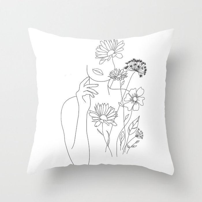 Black and White Geometric Pillowcase Design