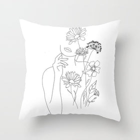 Black and White Geometric Pillowcase Design