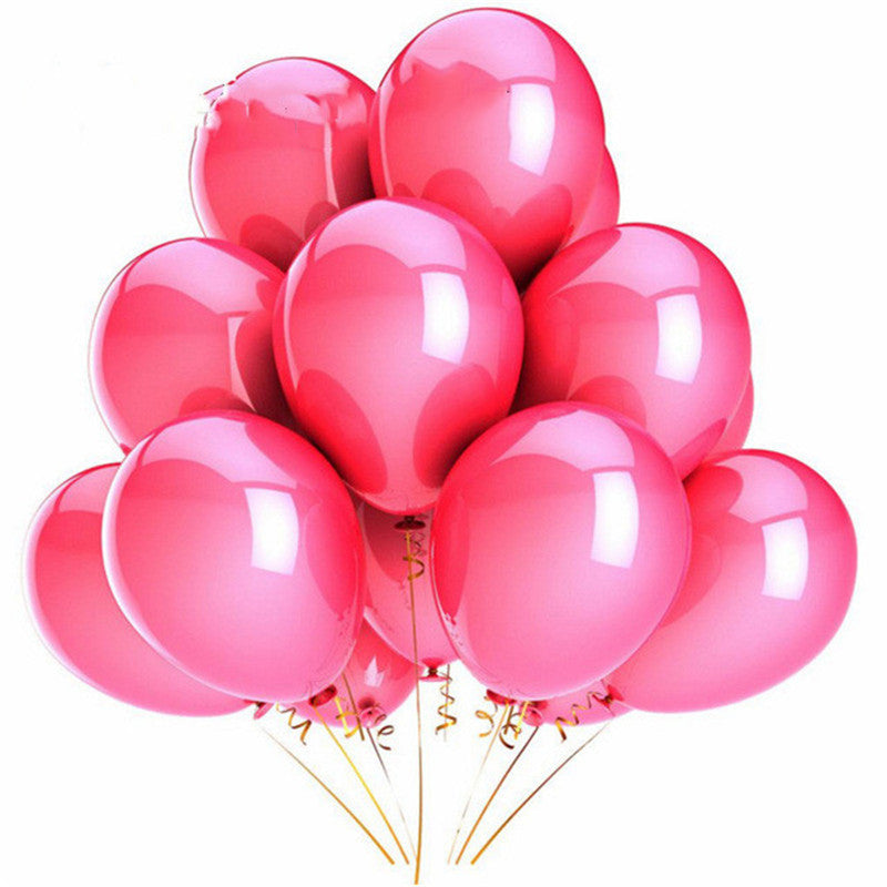 20 White and Pink Latex Balloons for Birthday Party