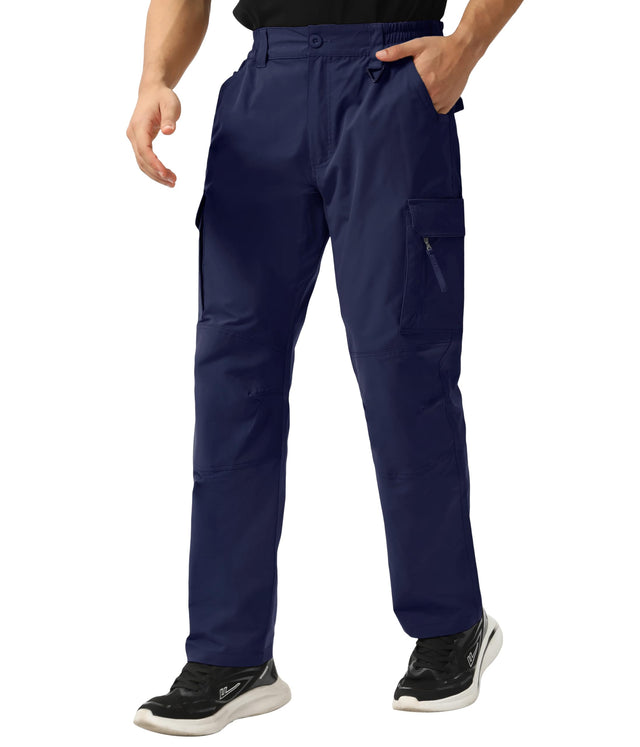 NATUVENIX Tactical Pants for Men，Ripstop Lightweight Cargo Work Pants for Men Water Resistant Hiking Pants Men Outdoor Navyblue
