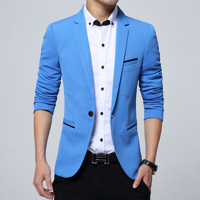 Men's Stylish Slim Fit Business Casual Blazer Jacket