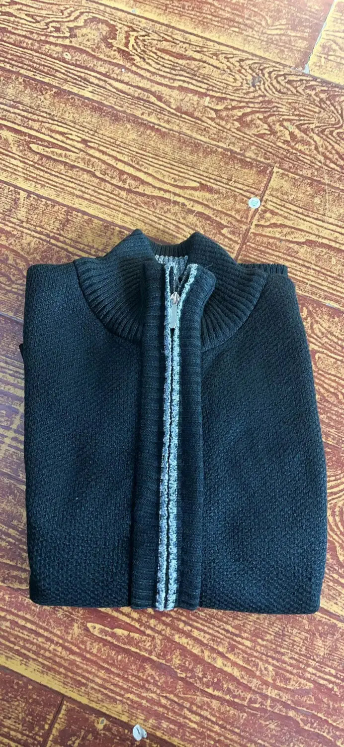 Men’s Fleece Lined Knitwear Jacket for Autumn Winter