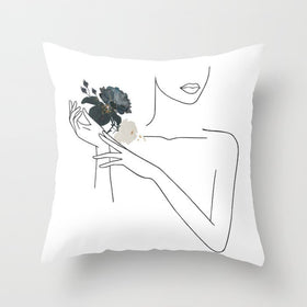 Black and White Geometric Pillowcase Design