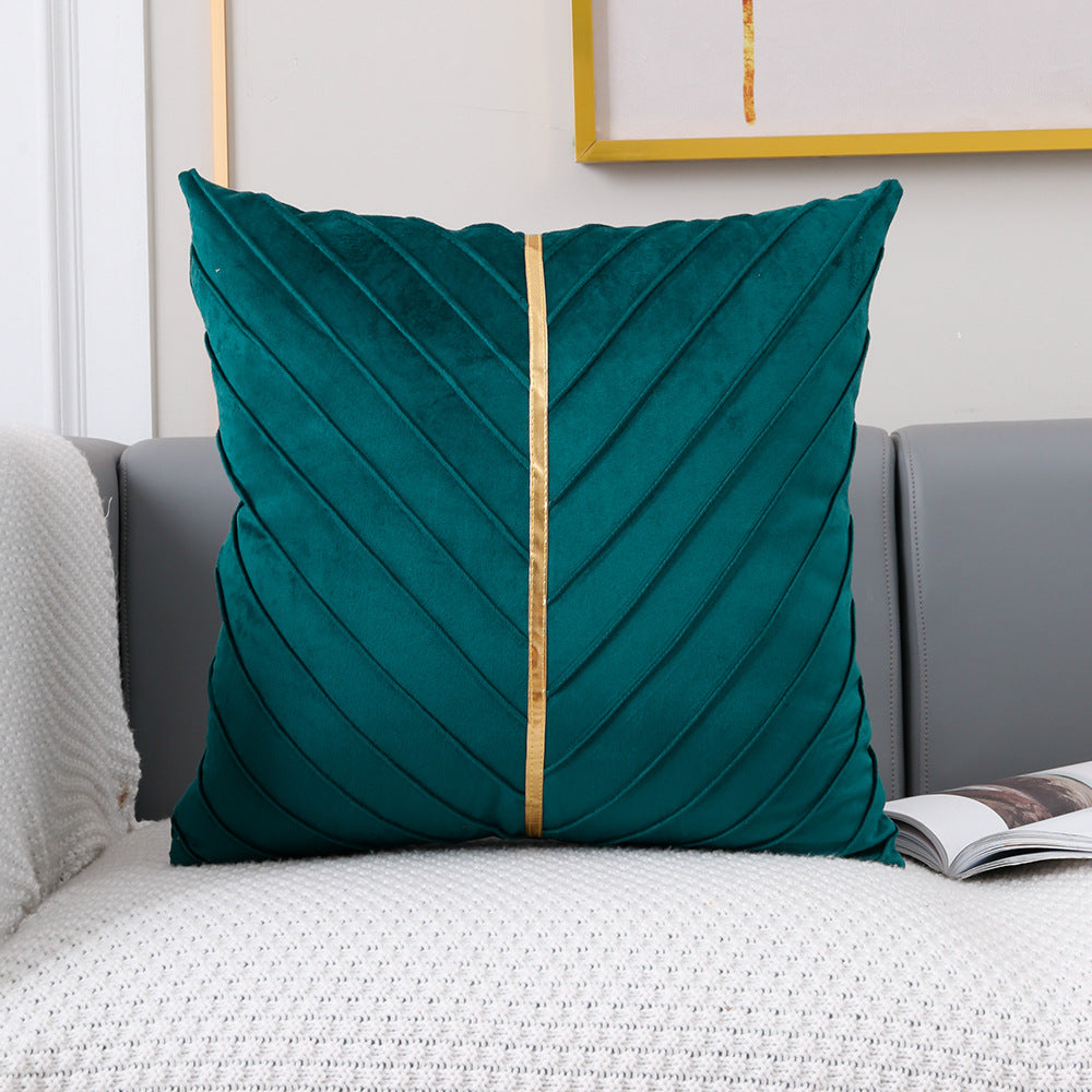 Decorative Gold Leather Throw Pillow Covers 18x18 (Set of 2)