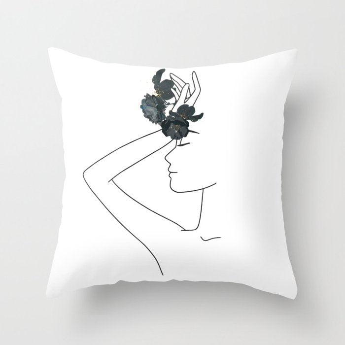 Black and White Geometric Pillowcase Design