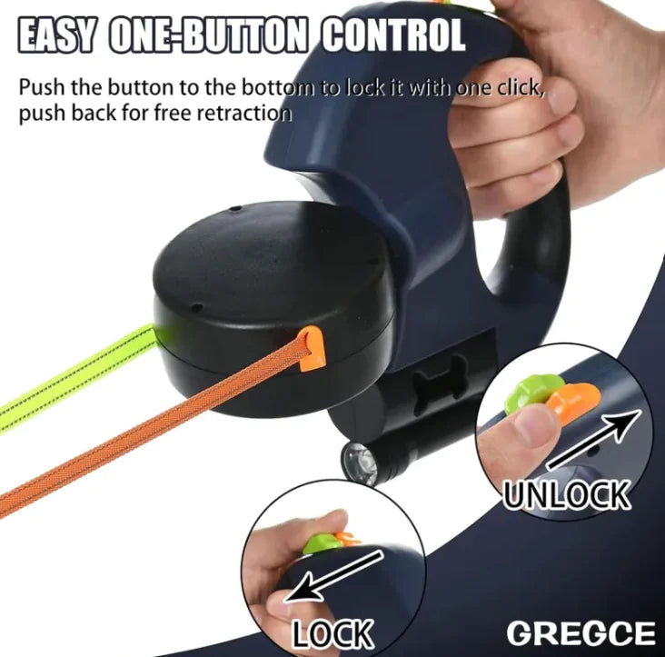 Dual Retractable Dog Leash - Joomcy
