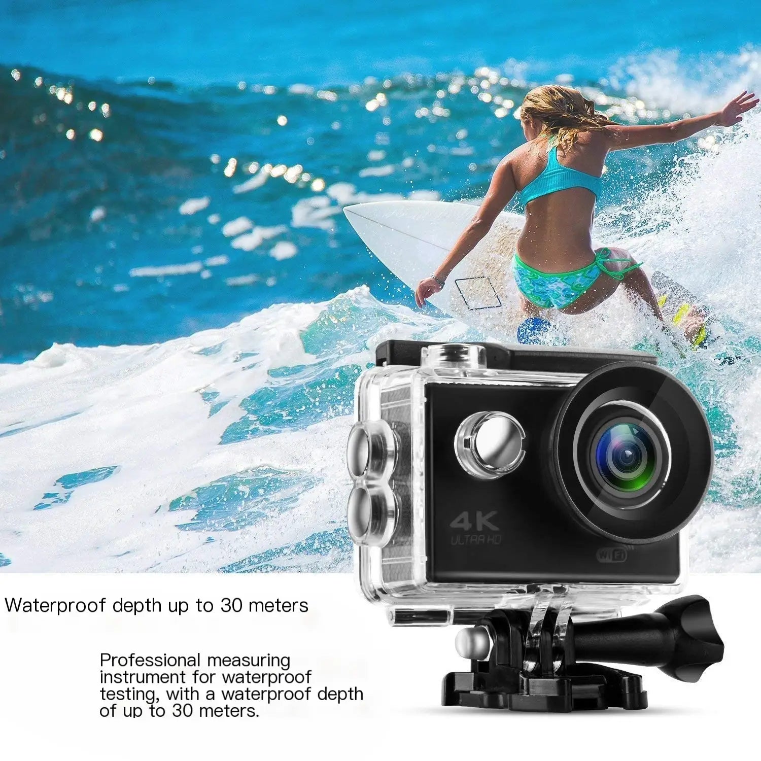 4K Action Camera with Remote Control and Waterproof Design
