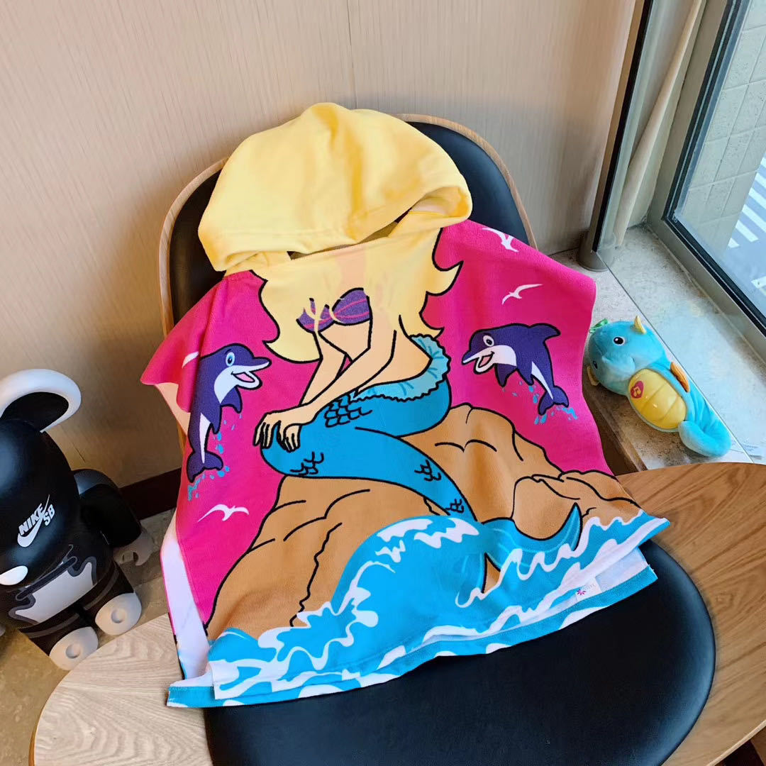 Children's Hooded Bathrobe with Soft, Absorbent Towel
