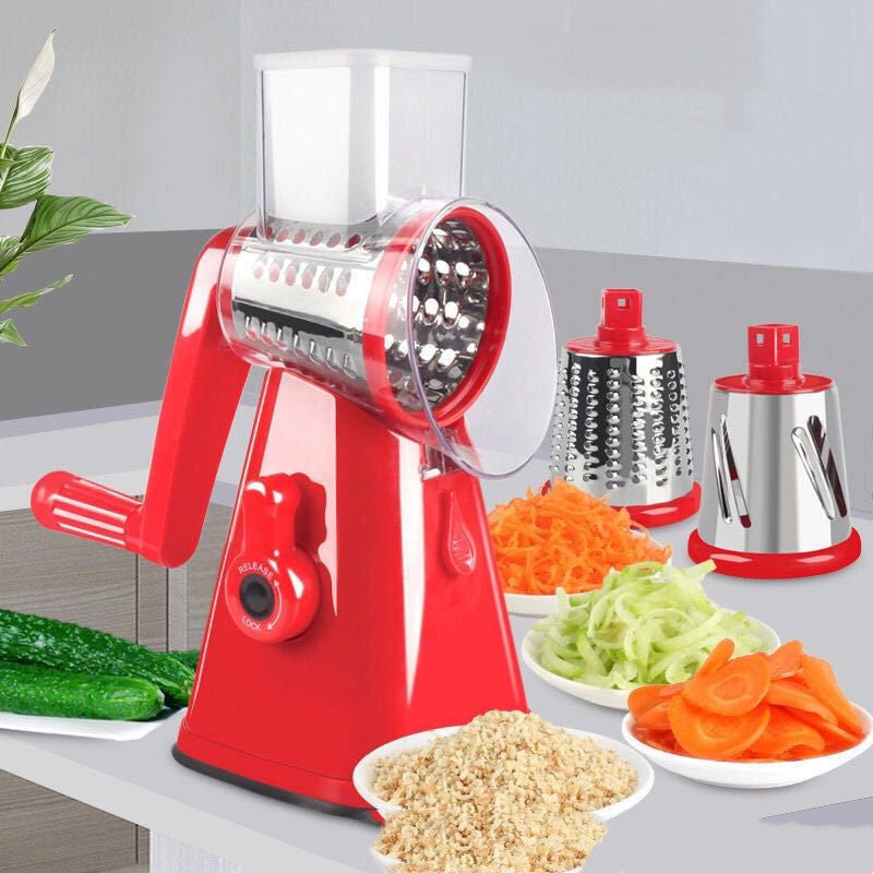 Multi-Functional Hand Drum Vegetable Cutter Slicer