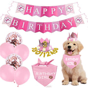Waghaw Dog Birthday Party SuppliesDog Birthday Hat Dog Birthday Bandana Dog Birthday Gift Dog Birthday Banner Dog Birthday Balloons Dog Birthday Crown(Pink，Small)