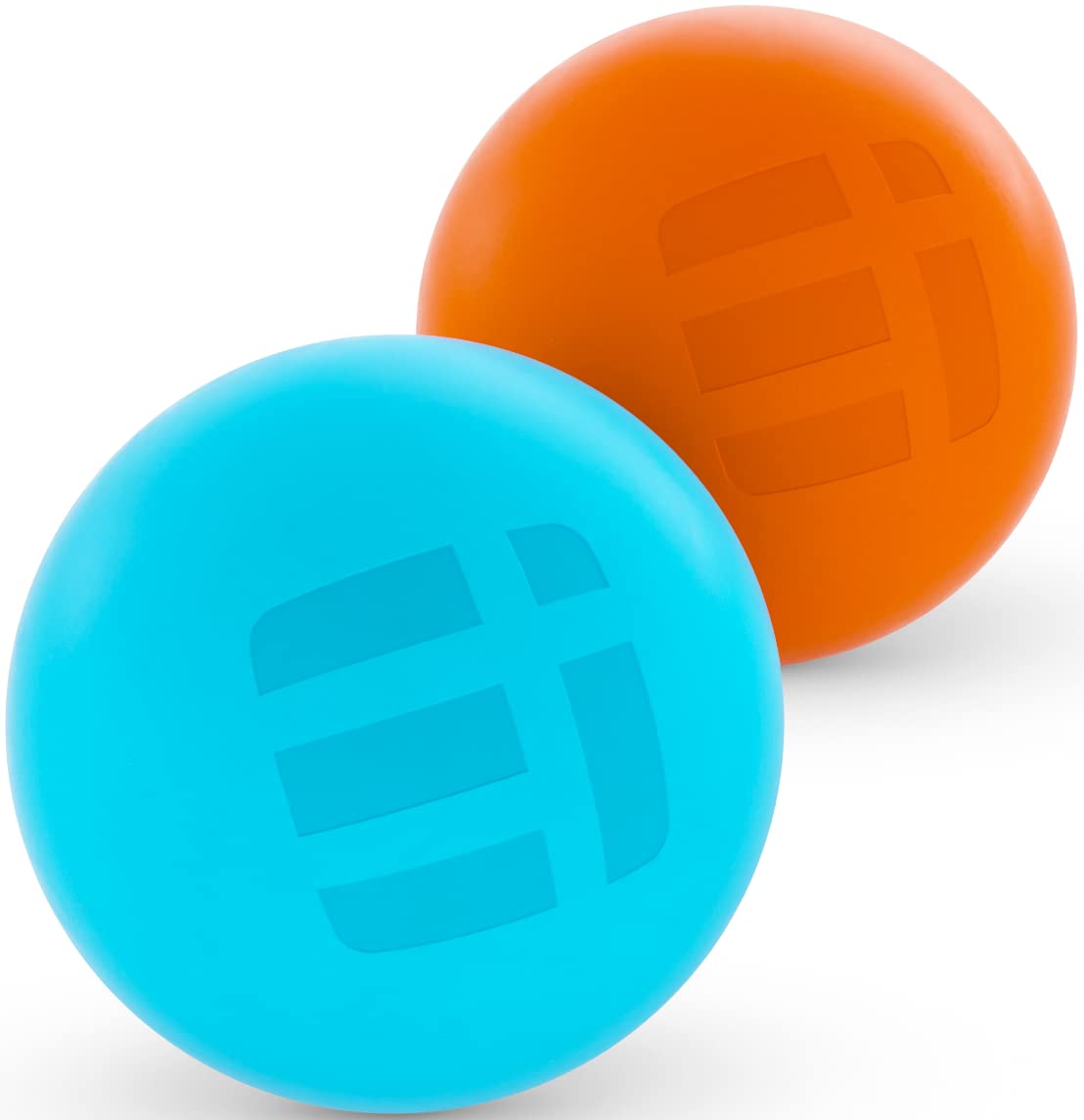 Lacrosse Ball Massage Ball Therapy Myofascial Release Physical Therapy Balls Deep Tissue Trigger Point Ball for Back Foot Massage Ball Plantar Fasciitis Firm 2.5" Diameter 2 Pack (Blue Orange)