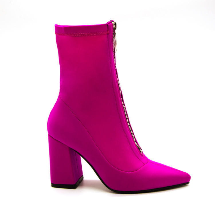 Breathable High Heel Chunky Pointed Toe Boots