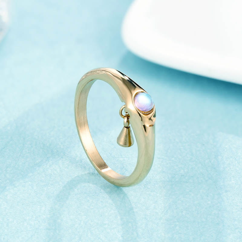 Three-Dimensional Minimalist Pearl Titanium Steel Ring