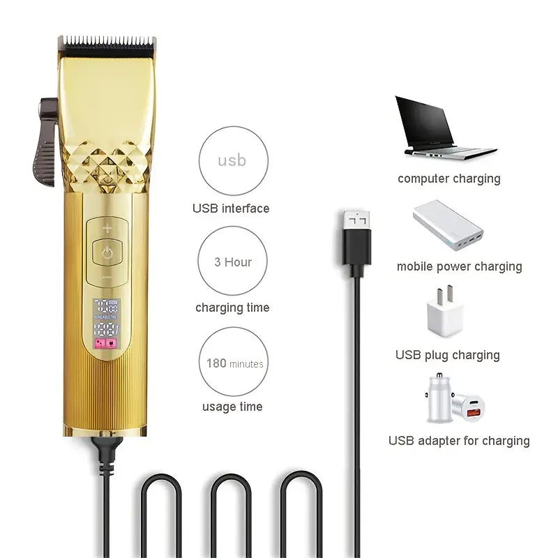 Cordless Hair Clipper and Beard Trimmer, USB Rechargeable