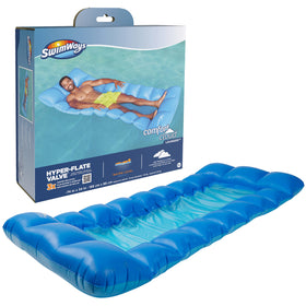 Swimways Comfort Cloud Pool Lounger with Fast Inflation & Headrest Pillow Oversized Inflatable Pool Floats for Adults Blue