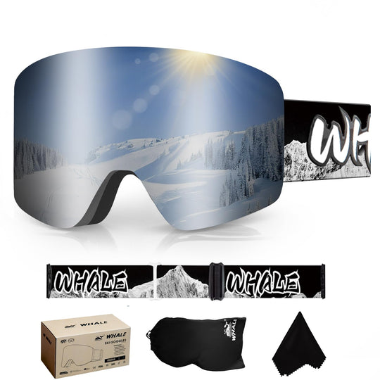 Ski Goggles Snowboard Goggles OTG Anti-fog Snow Goggles 100% UV Protection Snow Goggles Mens Women Adult and youth Ski Goggles(Gray)