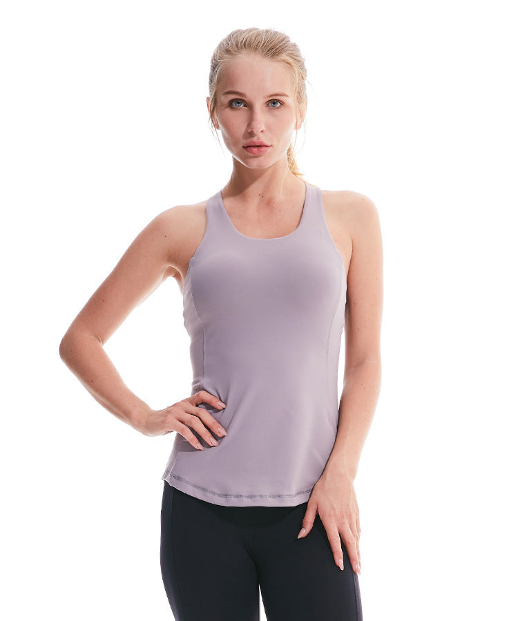 LULU Style Women's Yoga Tank with Chest Pad