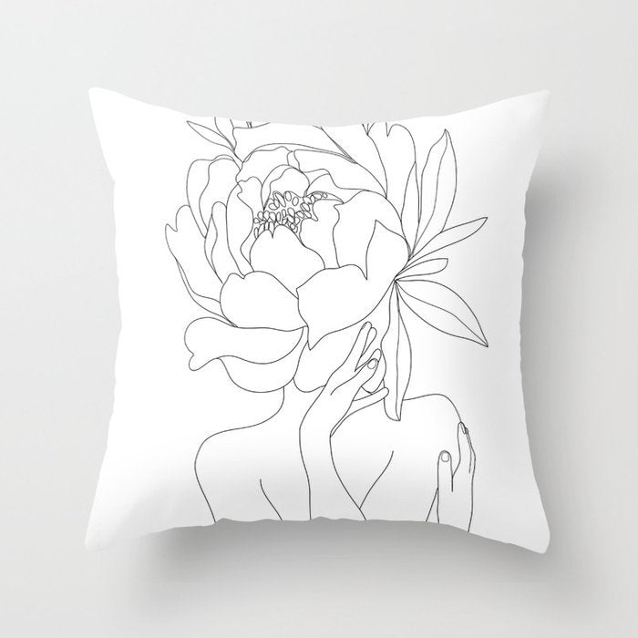 Black and White Geometric Pillowcase Design