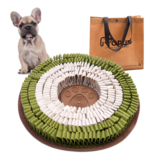 POPUPJOYS Snuffle Mat for Dogs Interactive Puzzle Toy Washable Indestructible Feeding Mat for Foraging Game Mental Stimulation Sniffing Pet Enrichment Toys for Small Medium Large Dogs