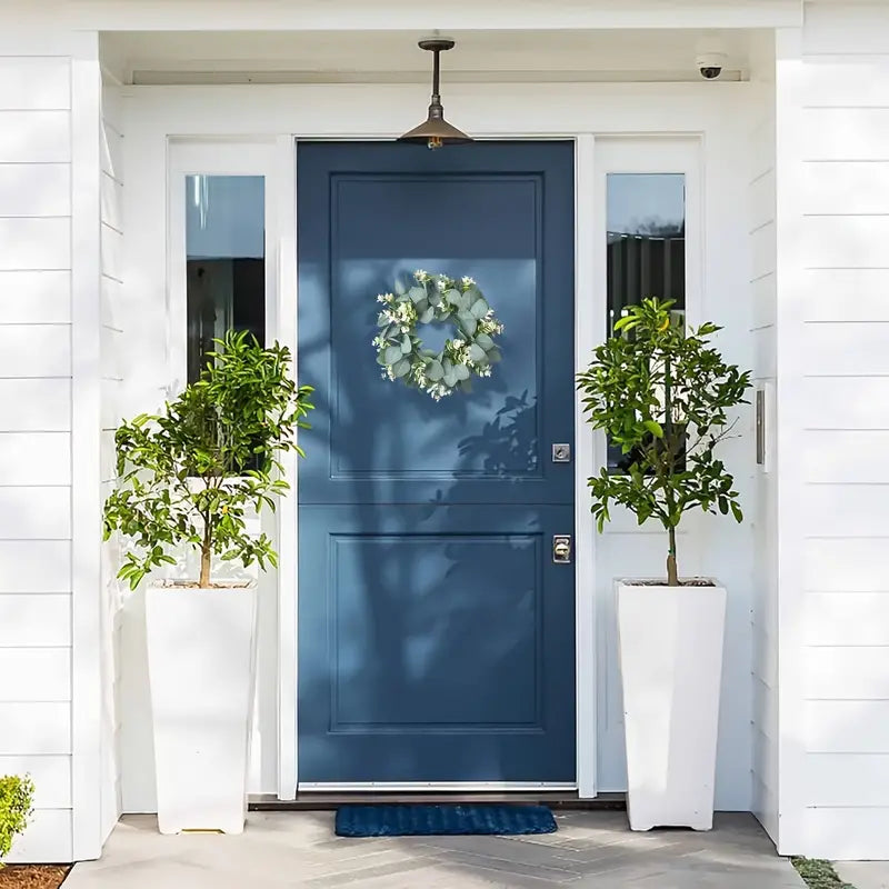 Artificial Eucalyptus Wreath for Front Door Decor 13in