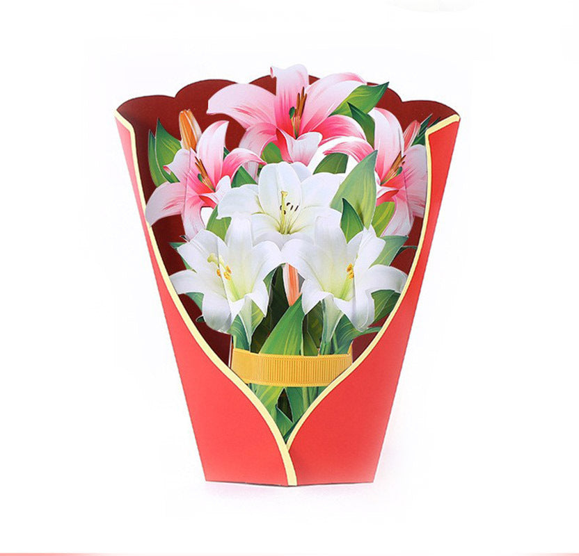 Creative 3D Flower Bouquet Mother's Day Cards