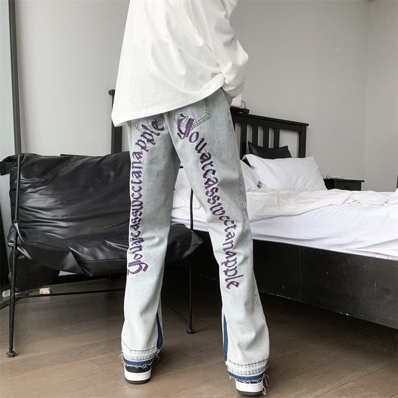 Men’s Denim Loose-Fitting Straight-Leg Wide-Leg Pants