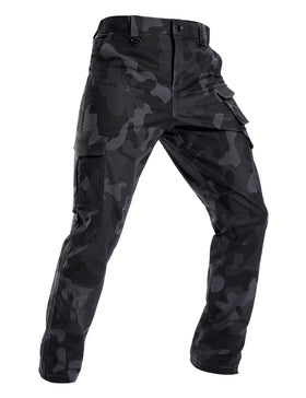 Winvote Mens Cargo Work Pants Water Resistant Tactical Pants 31" Lightweight Hiking Ripstop Pants Outdoor Apparel Black Camo 42