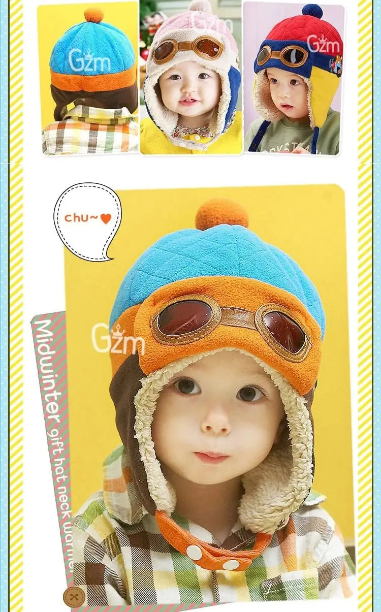 Winter Hipsters for Boys and Girls with Fluffy Earmuffs