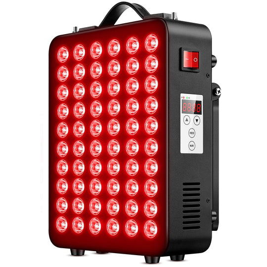 Red Light Therapy for Body 660nm 850nm Near Infrared Light Therapy Panel 60 Dual Chip LED Device with 300W of Power Ideal for Body Face Improve Sleep Skin Health Includes Hanging Kit & Handle