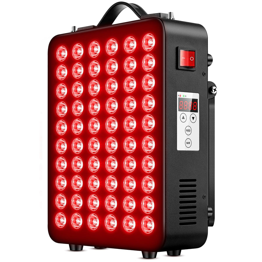 Red Light Therapy for Body 660nm 850nm Near Infrared Light Therapy Panel 60 Dual Chip LED Device with 300W of Power Ideal for Body Face Improve Sleep Skin Health Includes Hanging Kit & Handle