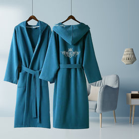 Cotton Bathrobe for Couples - Light Gray Hotel Style