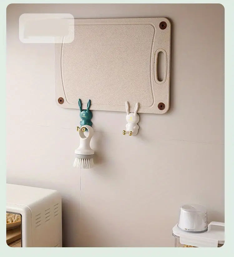 Cute Rabbit Bathroom Toothbrush Holder and Hook Storage