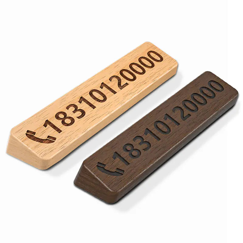 Walnut Car Temporary Parking Sign with Creative Design - Joomcy