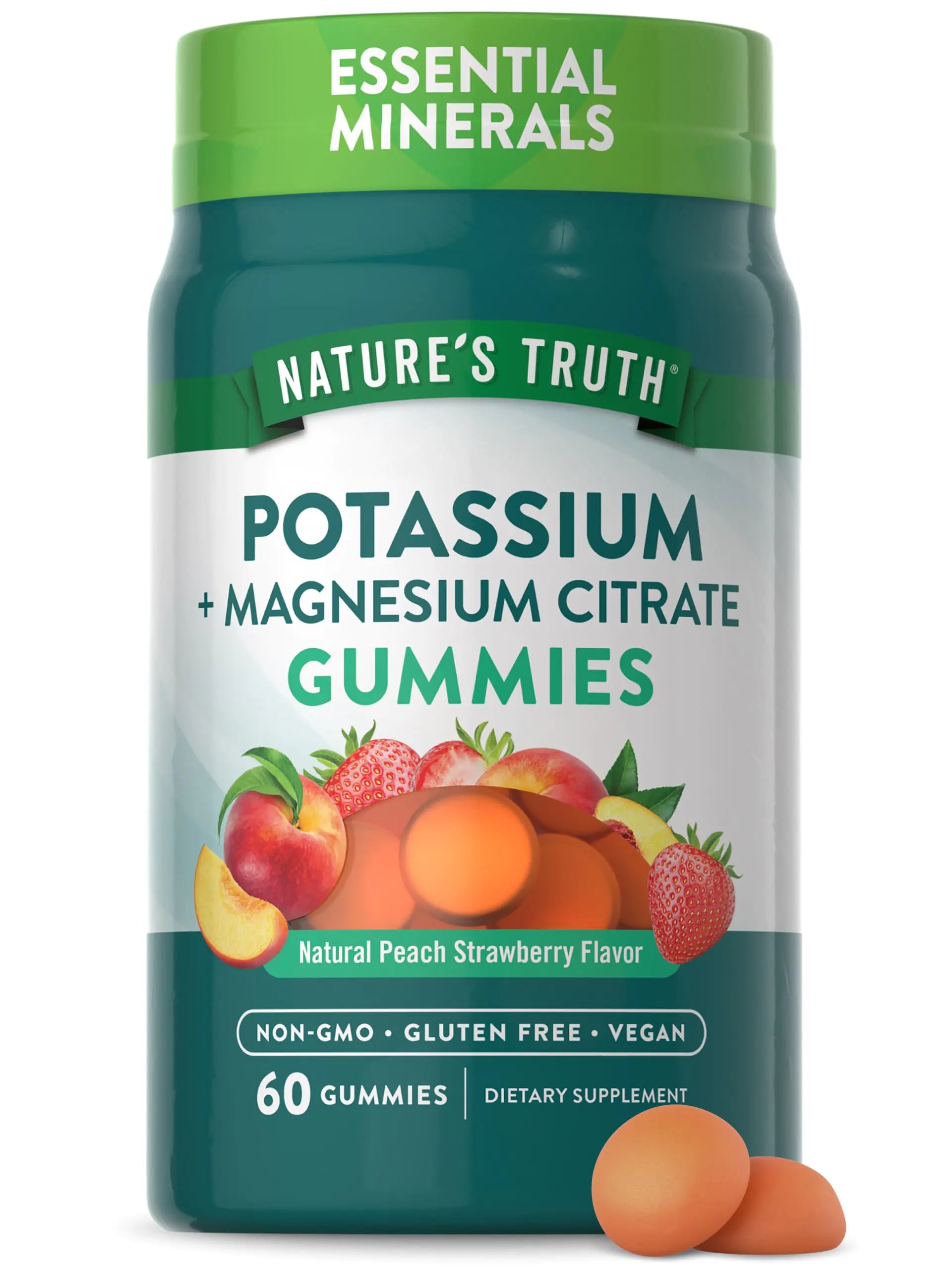Natures Truth Potassium Magnesium Citrate Gummies | 60 Count | Vegan Non-GMO & Gluten Free Supplement