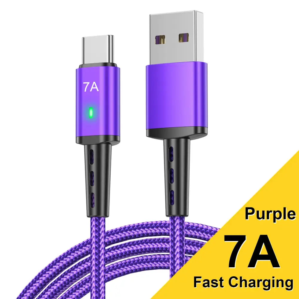 7A Android Braided 2m Type-C Fast Charging Cable