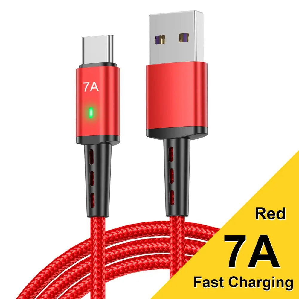 7A Android Braided 2m Type-C Fast Charging Cable