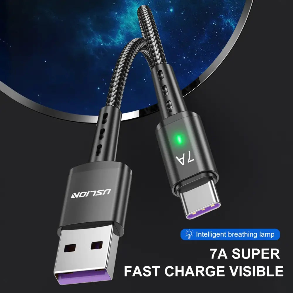 7A Android Braided 2m Type-C Fast Charging Cable