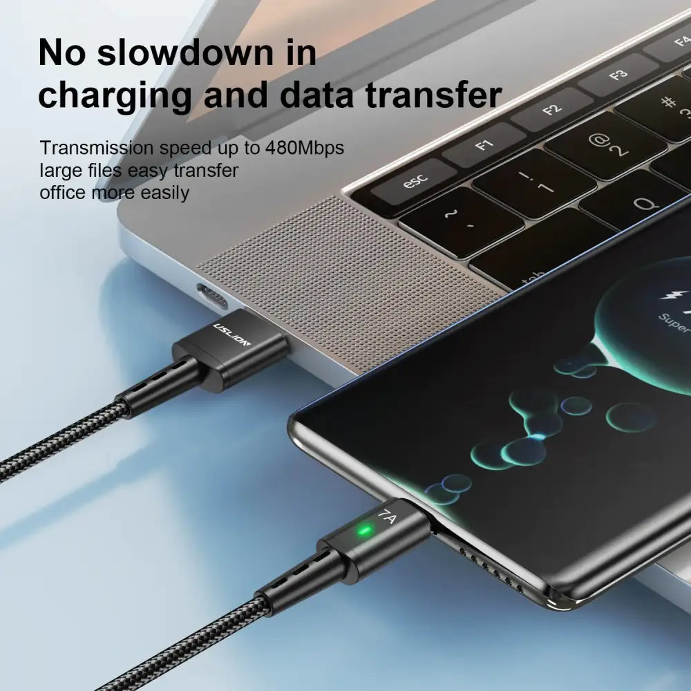 7A Android Braided 2m Type-C Fast Charging Cable