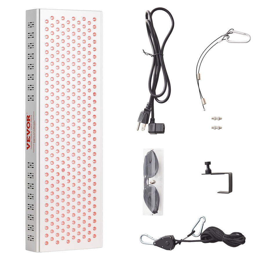 VEVOR Red Light Therapy for Full Body 300 Dual-Chip LEDs 10Hz/40Hz Pulse 3 Timing Setting Red 660nm & Near Infrared 850nm Light Therapy Panel for Pain Relief Wound Healing Skin Health 300W