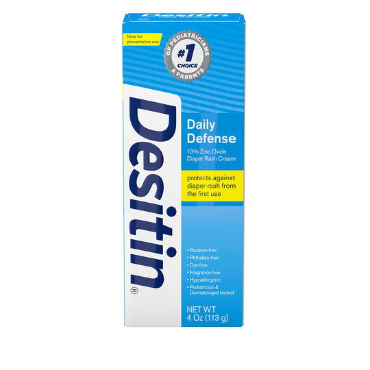 Desitin Daily Defense Baby Diaper Rash Cream with Zinc Oxide to Treat Relieve & Prevent diaper rash Hypoallergenic Dye- Phthalate- & Paraben-Free 4 oz
