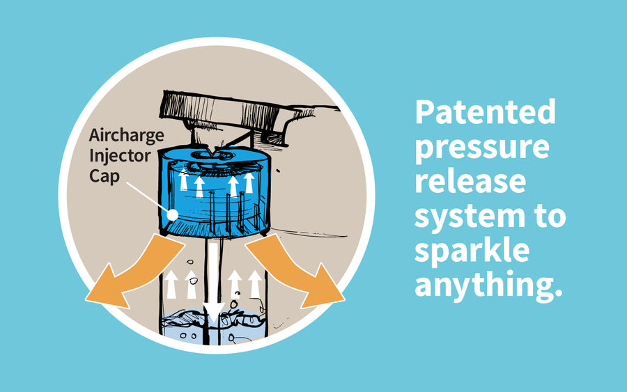 qarbo CLASSIC - Sparkling Water Maker and Fruit Infuser - Chrome