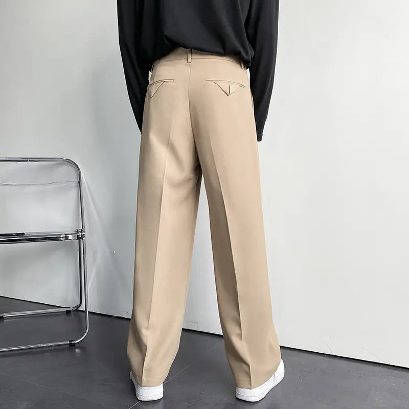 Men’s Wide-Leg Loose Straight-Leg Trousers for Spring/Summer