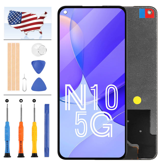 for OnePlus Nord N10 5G Screen Replacement for One Plus Nord N10 5G LCD Display Touch Screen Digitizer Assembly Kit BE2029 BE2028 BE2026 BE2025 BE20299 Black 6.49inch